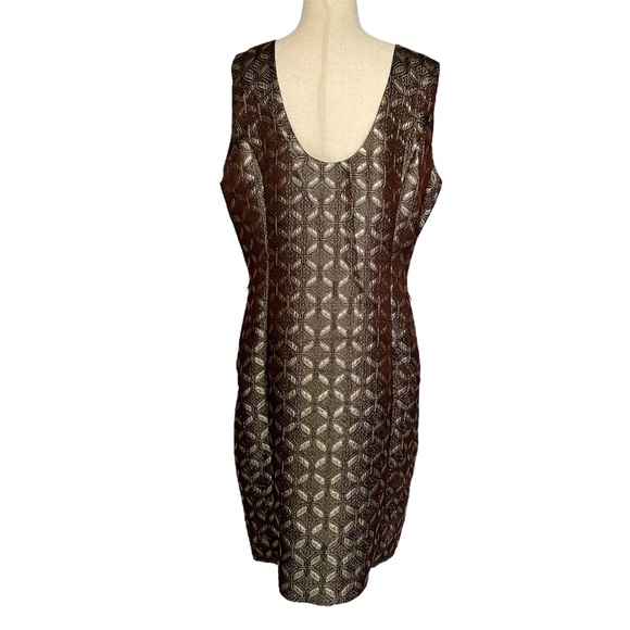 Michael Kors Gold Metallic Sheath Cocktail Dress EUC - Picture 2 of 8